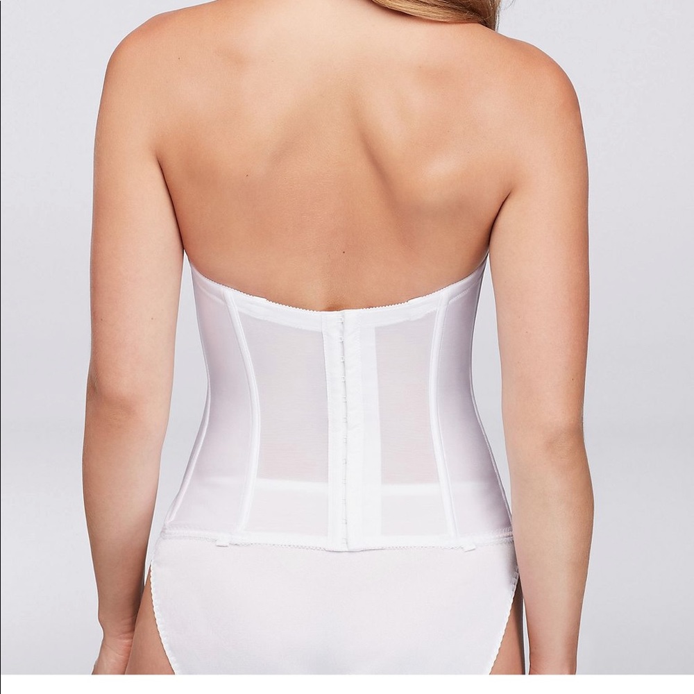 Dominque White Satin Torsolette - Picture 5 of 5